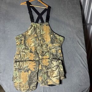 Cabelas Mens 2XL Seclusion 3D Camo Insulated Hunting Bib Overalls Quilted Lining